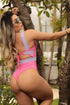 ONE PIECE PADDED SWIMSUIT WITH FASHION ELASTIC STRAP
